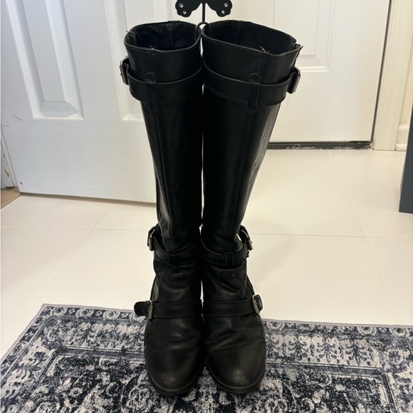 J. Crew Miller tall midheel motorcycle boots 6.5 black - Picture 2 of 11
